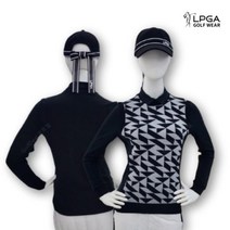 LPGA 골프 웨어 여성 겨울 발열 패턴 니트 패치 티셔츠 L204TL509P