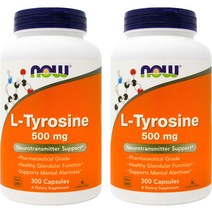 Now L-Tyrosine L-티로신 500mg 도파민 아드레날린 피부 색소인 멜라닌 생성에 필요 300정 2병, 1 쎄트 (300정 x 2병)