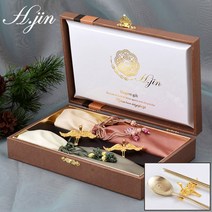 [도도예] H.jin 비단 쌍학 티타늄수저세트 2인용 (선물 포장) 외국인 친구 바이어 해외 손님 한국 전통 기념품 답례품 추천, 1세트