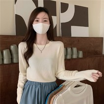 HQINT 여자 니트 긴팔 니트티 가을 봄 겨울 여자니트 오버핏 여자니트티 루즈핏 긴팔티 단추 데일리 사계절 기본 빅사이즈 ZA-19374