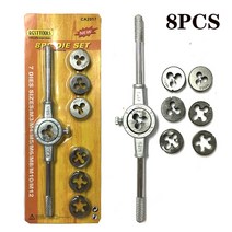 8/12/20Pcs 메트릭 핸드 탭 및 다이 세트 M3-M12 나사 스레드 플러그 스트레이트 테이퍼 리머 도구, 8pcs