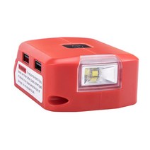 밀워키 18v 배터리 usb 충전기 12v dc 포트 앰프용 배터리 어댑터 밀워키 m18용 작업 광원 전원 공급 장치공구 전용, 듀얼 USB