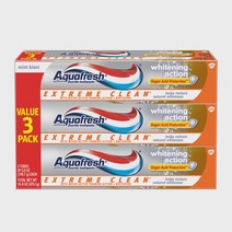 Aquafresh 아쿠아프레쉬 익스트림 클린 화이트닝 치약, 476.1g, 3팩