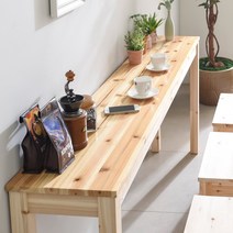 원목 홈바테이블 스탠딩테이블 긴테이블 식탁 1600x300x920 아카시아, 단품