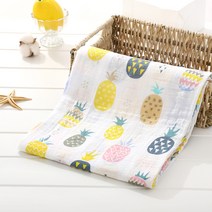 YWEY 120cm x 110cm 담요 모슬린 아기 면화 담요 120 기저귀, Pineapple5