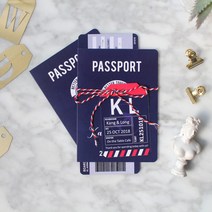 30개세트 여권청첩장 비행기 탑승권 아이디어 초대장 유용한 여권 청첩장 초대장 티켓 항공권