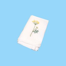 핸드메이드 야생화 자수 천연 소창 손수건 행주, 1