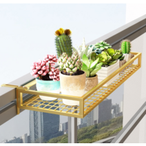 발코니창 설비 에깅대 꽃접시 홀더 파라펫 도난방지 꽂이판 방안 슈즈렉 수반, T04-시나노골드 색길이 80 널을 25