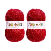 울클럽 별꽃수세미 만들기 DIY 고급수세미실 2볼세트, 108레드