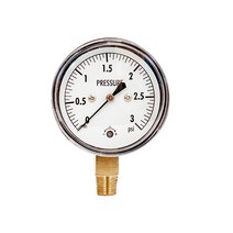 진공 게이지 낮은 캡슐 압력 게이지 직경 2-1/2 1/4 NPT 하부 마운트 3 5 10 Psi IWC, 02 0-5 PSI