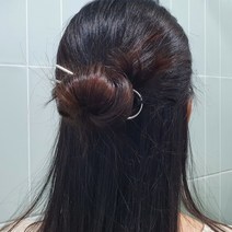 메탈 U핀 유핀 올림머리 뒤꽂이 헤어비녀 실버