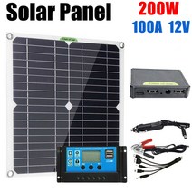 200W 태양 전지 패널 키트 캐러밴 보트 전화 자동차 충전 태양 광 발전 시스템에 대 한 100A 컨트롤러와 12, 한개옵션0