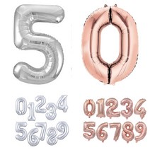 파티셔스 숫자풍선(소형) 다이소숫자풍선 실버 로즈골드 500일 세돌 두돌생일상, 6
