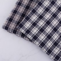 짱패브릭 빈티지체크스트라이프 양면 이중거즈 원단 패브릭#, 화이트