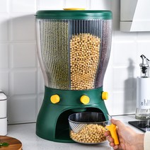 쌀통 미소진공쌀통 잡곡통 쌀통10KG-12KG 사료통 회전쌀통, 녹색