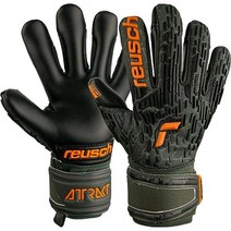 Reusch 루슈 아트라흐트 프리겔 골드 손가락 지지 골키퍼 장갑, 데저트그린/충격오렌지/블랙, 8