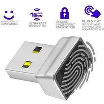 usb 지문스캐너 지문인식기 출퇴근 USB 지문 판독기 윈도우 11 10 8 7 헬로 보안 키 생체 인식 스캐, 한개옵션0, 한개옵션0