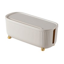 리빙준 고급 멀티탭정리함, 베이지