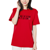 아이엠스톡 110~3XL 가로 한글 반팔티 남녀공용 레드