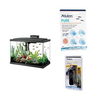 아큐온 아쿠아리움 수조 시동 키트 LED 조명 포함 20갤런 하이 피시 탱크, Aquarium with Pure & Cleaning