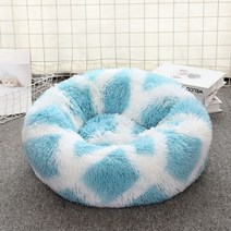 NEW 강아지침대 다용도 고양이침대 소프트 플리스 마약방석 양털원단 대형견방석 40CM-120CM, 블루화이트