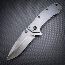 Kershaw1556 Cryo II 플리퍼 보조 포켓 접이식 나이프 3.25 quot비드 블라스트 플레in 블레이드 스테in레스 스틸 핸들 사냥 칼, 02 Stonewash
