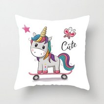 안마의자커버 천갈이 식탁 의자 등받이 마사지의자 커버 love unicorn 베개 쿠션, 60x60cm, 10