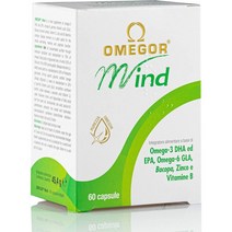 Omegor OMEGOR® 마인드 |기억력 및 인지 기능 보조제 |오메가 3 DHA 및 바코파 몬니에리 추출물 보라지 오일 아연 및 비타민 B 함유 |분자 증류 TG 형태 |, 1개