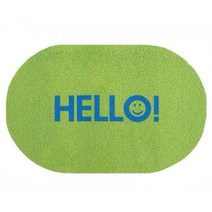 Hello Smile 코일 매트 90x110cm 대형 사이즈 헬로 코일매트 헬로 현관매트 Hello 현관매트 hello 코일매트, 연두