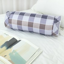 [에르데샵] 띠렐라 원형 베개커버 순면 체크무늬 둥근 베개커버 동그란 베갯잇