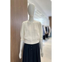 ZOOC 소매 배색 라운드 반팔 니트 V242KSK933