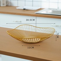 카페 칵테일바 인테리어 소품 사진촬영용 디저트 수납용품 과일 바구니, 프릴 물결 골드