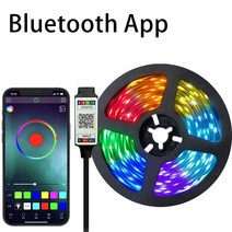 LED 스트립 1m-20m RGB 5050 18 개 조명 5V 유연한 다이오드 블루투스 IR 제어 컴퓨터 TV 침실 천장 크리스마스 장식, [03] Bluetooth App, [01] 1m 328ft