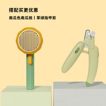 고양이털빗 단모강아지빗 고양이죽은털제거 인형 고양이 빗 털 전용 들뜸 브러쉬 털신기 애완용 침 떡 만들기, 04 초록색 핀 빗+손톱깎이(혈액줄눈진드기)
