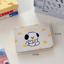 캠핑 쓰레기통 수납 보관 받침대 강아지 패턴 스토리지 박스 직사각형 금속 빈 미니 틴 상자 양철 푸시 캔디 알약 케이스 컨테이너 홀더, 5.5
