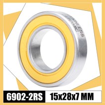【베어링】 6902-2rs 스테인레스 15287mm 1pc abec-3 6902 rs dtswiss 350 자전거 허브 전면 후면 허브 휠 세라믹 볼, 없음, 1개