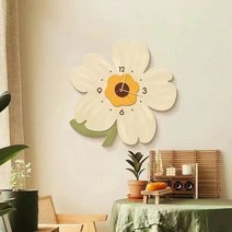 NICHIYOU 플라워 무소음 벽시계, 1개