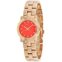 마크제이콥스 에이미 미니 오렌지 다이얼 로즈 골드 톤 여성용 시계 MBM3305 여성 패션시계