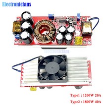 DC 10-60V DC-DC 부스트 컨버터 1200W 20A 1800W 40A 스텝 업 모듈 가변 전압 정전류