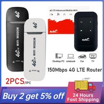 핸드폰 공유기 포켓와이파이 MINI wifi 3G 4G Usim pocket 4g lte router repeater signal amplifier network 모뎀, 2pcs 블랙