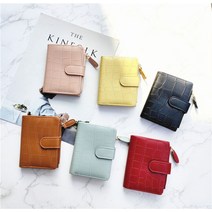 악어가죽무늬 한손에쏙 동전지갑 고급 미니 반지갑