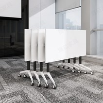 접이식 회의 테이블 미팅 상담 책상, 검은색 접이식 의자(다색 옵션)