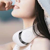 벨로즈 접히는 넥밴드 휴대용 목걸이 골프장 캠핑장 출근용 선풍기, 그린