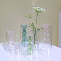 실린더 버블 이중 유리 오브제 화병 - 11type 인테리어 꽃병, 버블 type, 연핑