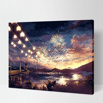 떨샵 DIY 명화 그리기 40X50 세트 집콕러, 불꽃축제