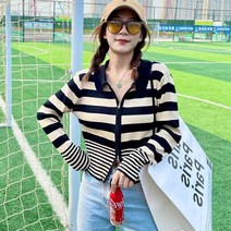 이노뱅크 스트라이프 지퍼 가디건 INO357A