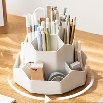 다르고미 다용도 회전 연필꽂이 9구, 화이트