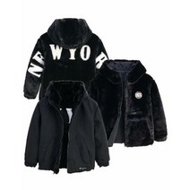 NBA KIDS 믿고 사는 브랜드 겨울 NYK 밍크퍼 리버시블 플리스 점퍼 K214JP301P_BK
