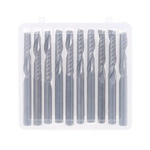 10 pcs 4mm shank 단일 플루트 카바이드 나선형 엔드 밀 커터 CNC 라우터 비트 22m