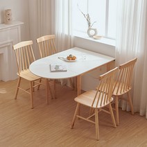 [즉시할인+할인쿠폰][스칸디아]오트 접이식 확장형 테이블 4인세트(A타입 의자4), 추가구매. 오트 고무나무 원목 의자(A타입)